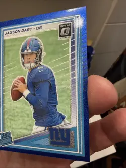 2025 Panini Donruss Optic - Rated Rookie Jaxson Dart #273 Blue Glitter Prizm... - Image 1