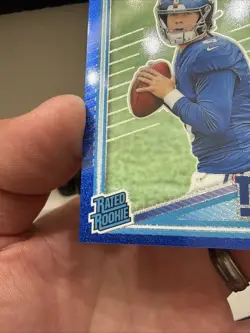 2025 Panini Donruss Optic - Rated Rookie Jaxson Dart #273 Blue Glitter Prizm... - Image 3