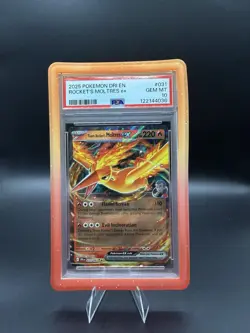 [PSA 10] Rocket's Moltres ex 031/182 Destined Rivals Holo RR 2025 - Image 1