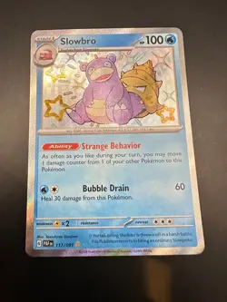 Pokemon Card Slowbro 117/091 Shiny Rare Paldean Fates - Image 1