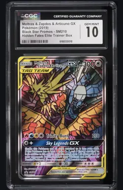 CGC 10 GEM 💎 POKEMON BLACK STAR PROMO MOLTRES & ZAPDOS & ARTICUNO GX SM210 PSA - Image 1