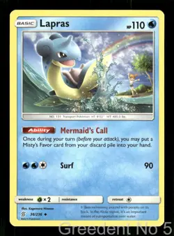 Lapras 36/236 Uncommon Unified Minds Pokemon Lightly Played - Image 1