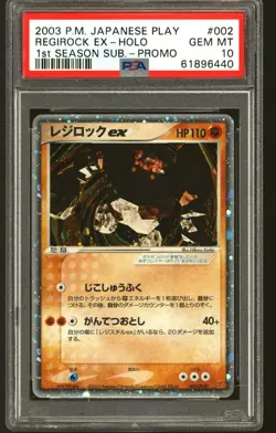 Pokemon Play Promo 1st Season Regirock ex Holo 002/PLAY PSA 10 GEM MINT - Image 1