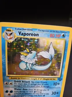 Vaporeon Jungle Holo Rare Card 12/64 Pokemon TCG Vintage Card In NM To Mint. - Image 2