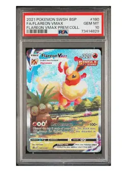 Pokemon TCG Flareon VMAX SWSH180 Flareon VMAX Premium Collection Promo PSA 10 - Image 1