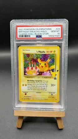 Pokemon TCG Birthday Pikachu Holo 24 Celebrations Classic Collection 2021 PSA 10 - Image 1