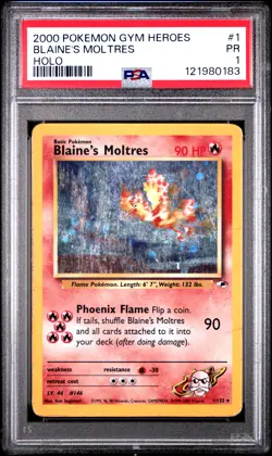 Blaine's Moltres #1 PSA 1 - 2000 Pokemon Gym Heroes - Image 1