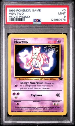 Mewtwo #3 PSA 9 - 1999 Pokemon Game Movie WOTC Promo - Image 1
