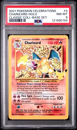 Charizard Holo #4 PSA 8 - 2021 Pokemon Celebrations Classic Collection - Image 1