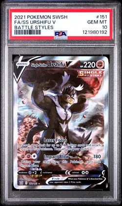 Singl Strike Urshifu V #151 PSA 10 - 2021 Pokemon SWSH Battle Styles - Image 1