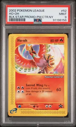 Ho-Oh #52 PSA 9 - 2002 Pokemon League Promo Black Star - Image 1