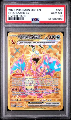 Charizard EX Hyper Rare #228 PSA 10 - 2023 Pokemon SV Obsidian Flames - Image 1