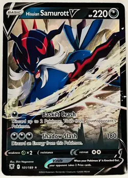 Hisuian Samurott V (#101/189) - Holofoil SWSH - Astral Radiance NM Pokemon - Image 1