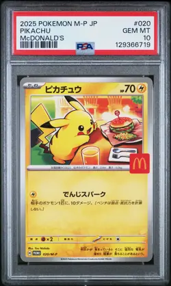 2025 POKEMON JAPANESE M-P PROMO MCDONALD'S #020 PIKACHU PSA 10 - Image 1
