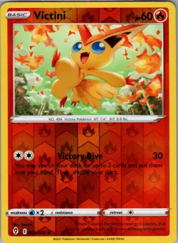 Victini 20/203 2021 SWSH Evolving Skies Reverse Holo Rare LP - Image 1