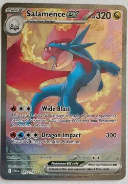 🔥 Pokemon TCG Salamence ex 187/159 Sv09 Journey Together SIR Holo Full Art MINT - Image 1