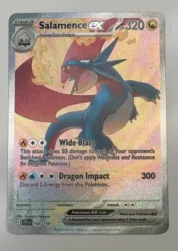 🔥 Pokemon TCG Salamence ex 187/159 Sv09 Journey Together SIR Holo Full Art MINT - Image 2