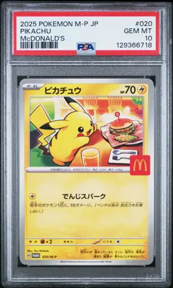2025 POKEMON JAPANESE M-P PROMO MCDONALD'S #020 PIKACHU PSA 10 - Image 1