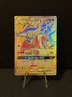 Reshiram & Charizard GX SM247 Tag Team Gold Sun & Moon Promo Pokemon English NM - Image 1
