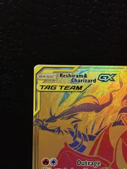 Reshiram & Charizard GX SM247 Tag Team Gold Sun & Moon Promo Pokemon English NM - Image 2