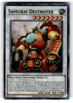 Samurai Destroyer OP26-EN008 Unlimited Super Rare OTS Tournament Pack 26 LP - Image 1