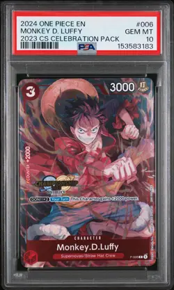 2024 ONE PIECE CHAMPIONSHIP 2023 CELEBRATION PACK #006 MONKEY D. LUFFY PSA 10 - Image 1