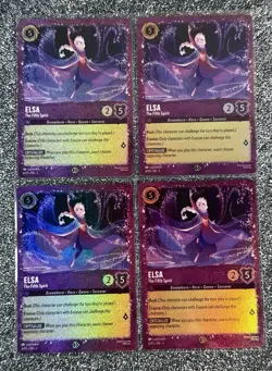 Disney Lorcana TCG Elsa - The Fifth Spirit Amethyst Promo Cards Foil - Set Of 4 - Image 1