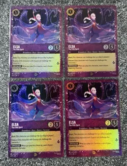 Disney Lorcana TCG Elsa - The Fifth Spirit Amethyst Promo Cards Foil - Set Of 4 - Image 2