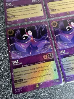 Disney Lorcana TCG Elsa - The Fifth Spirit Amethyst Promo Cards Foil - Set Of 4 - Image 4