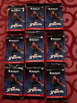 Spider-Man play booster pack (Lot of 9) New sealed Magic The Gathering - Image 1