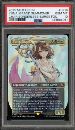 Magic MTG FF Yuna Grand Summoner FIC CHAR Borderless Surge Foil #0216 PSA 10 - Image 1