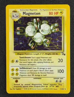 Magneton 11/62 Fossil Holo Rare Pokemon Card - Image 1