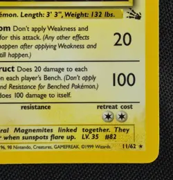 Magneton 11/62 Fossil Holo Rare Pokemon Card - Image 5