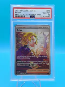 BRIAR - 2024 Pokemon SCR EN Special Illustration Rare 171/142 - PSA GEM MT 10 - Image 1