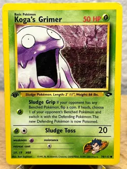Gym Challenge Koga's Grimer 78/132 Common Pokemon 1st Edition LP - Image 1