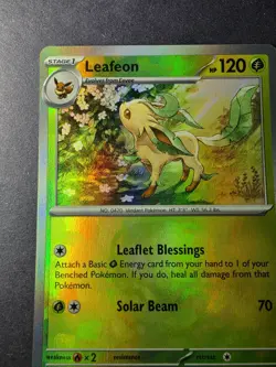 Pokemon Leafeon 005/131 Rare Reverse Holo 120 HP Sv: Prismatic Evo. Master Ball - Image 2