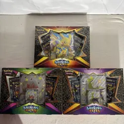 Pokemon TCG Shining Fates Shiny Eldegoss, pikachu, Boltund V Collection Boxes - Image 1