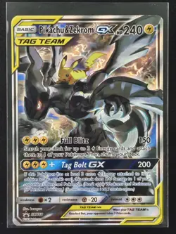 Pikachu & Zekrom GX SM168 Holo Sun & Moon Promo Pokemon LP - Image 1