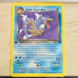 Dark Gyarados 25/82 Team Rocket 1st Edition Rare Regular English 70 HP 2000 - Image 1