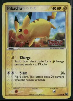 2007 Pokemon EX Power Keepers Reverse Holofoil Pikachu 57/108 LP - Image 1