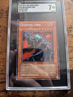 Vampire Lord SGC 7 DCR-000 Dark Crisis Secret Rare 1st Edition 2003 Yu-Gi-Oh! - Image 1