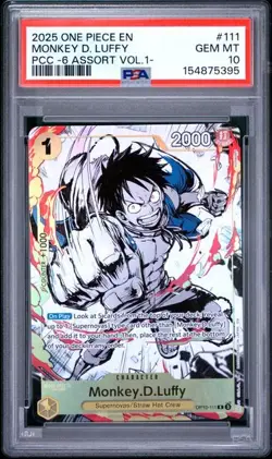 One Piece Monkey.D.Luffy PCC Assort Vol 1 #111 PSA 10 Gem Mint - Image 1
