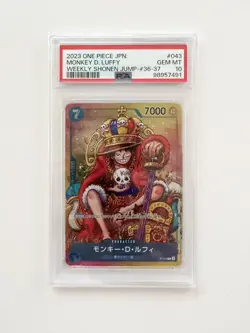 PSA10 Monkey D Luffy WEEKLY SHONEN JUMP P-043 PROMO ONE PIECE Card Japanese - Image 1