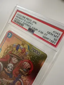 PSA10 Monkey D Luffy WEEKLY SHONEN JUMP P-043 PROMO ONE PIECE Card Japanese - Image 3