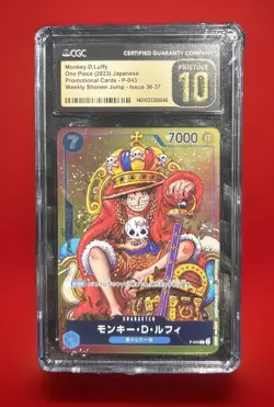 CGC 10 Pristine Monkey D Luffy P-043 Weekly Shonen Jump Promo One Piece Japanese - Image 1
