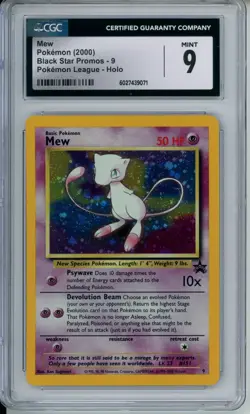 CGC 9 - Mew - Holo Black Star Promo Pokemon League 2000 - Image 1