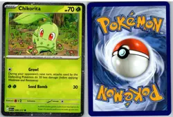 Chikorita (Cosmos Holo) 008/217 Holo Miscellaneous Cards & Products Pokemon NM - Image 3