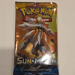 Pokemon TCG Sun & Moon Solgaleo Booster Pack 10 Cards English Factory Sealed - Image 1