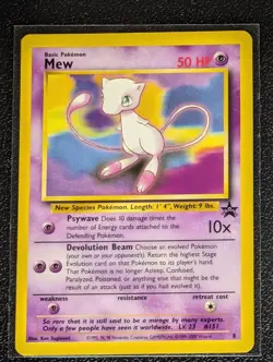 Mew 8 Wotc Promo Regular Pokemon trading card game front/back image - Image 1