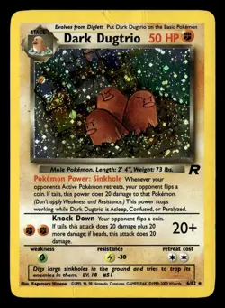 Dark Dugtrio 6/82 Holo Rare Team Rocket Pokemon Card - Image 2